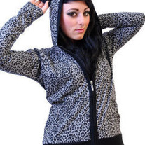♥ *RAWR,DIY GREY LEOPARD HOODIE WITH EARS ON HOOD ♥
