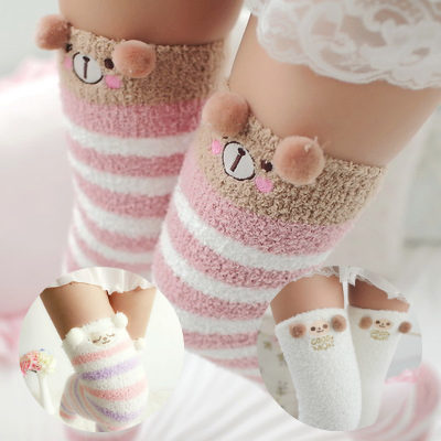 Fuzzy animal knee socks - Thumbnail 1