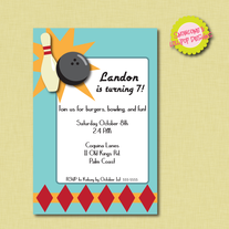 Printable Bowling Birthday Party Invitation