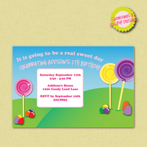 Printable Land of Candy Invitation - 5x7