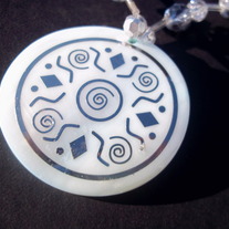 17" Silver Aztec inspired necklace