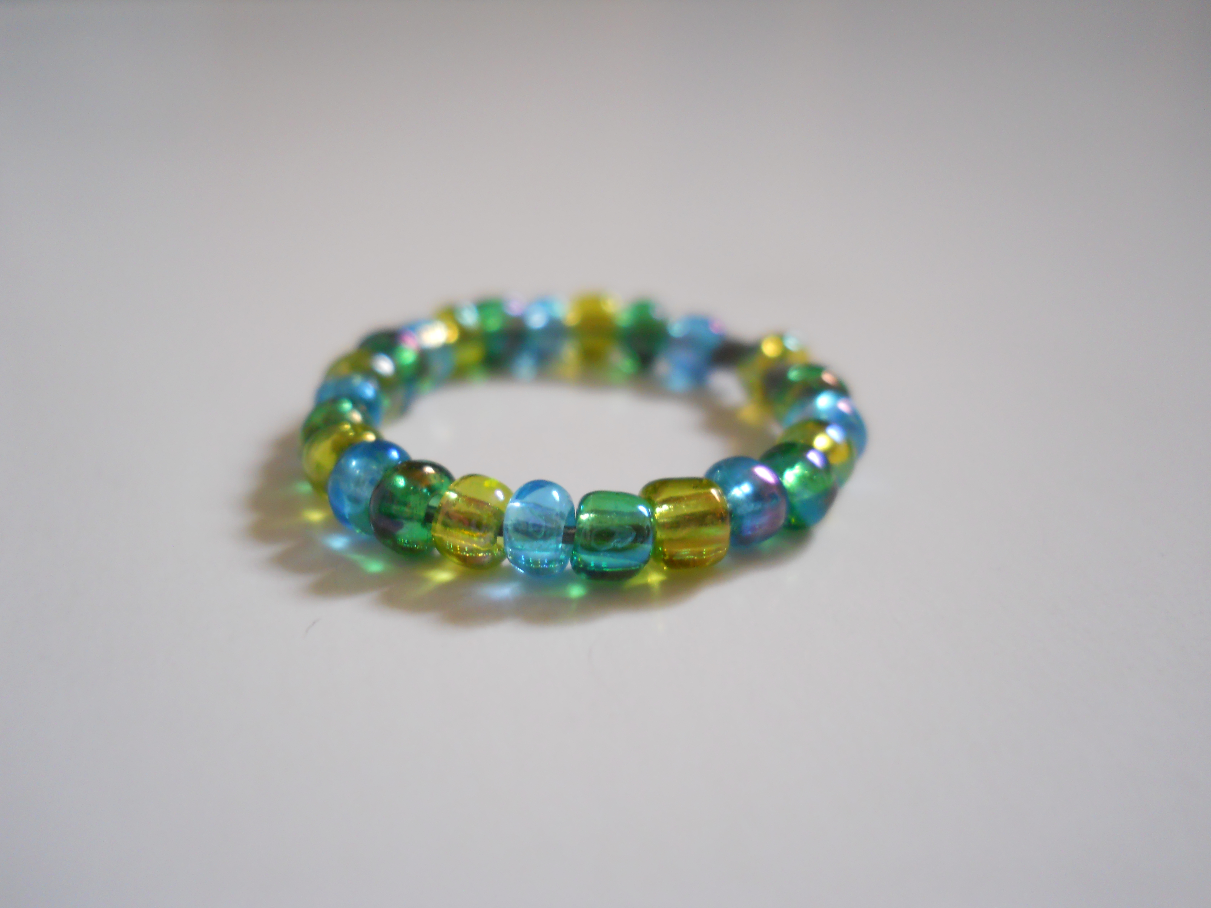 Blue, Green and Yellow Bead Ring on Storenvy