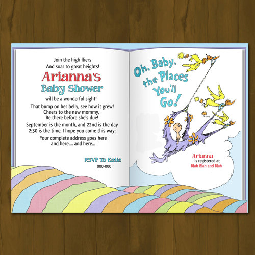 Oh Baby The Places You Ll Go Printed Baby Shower Invitation Dr Seuss Invites Splashbox Printables Online Store Powered By Storenvy