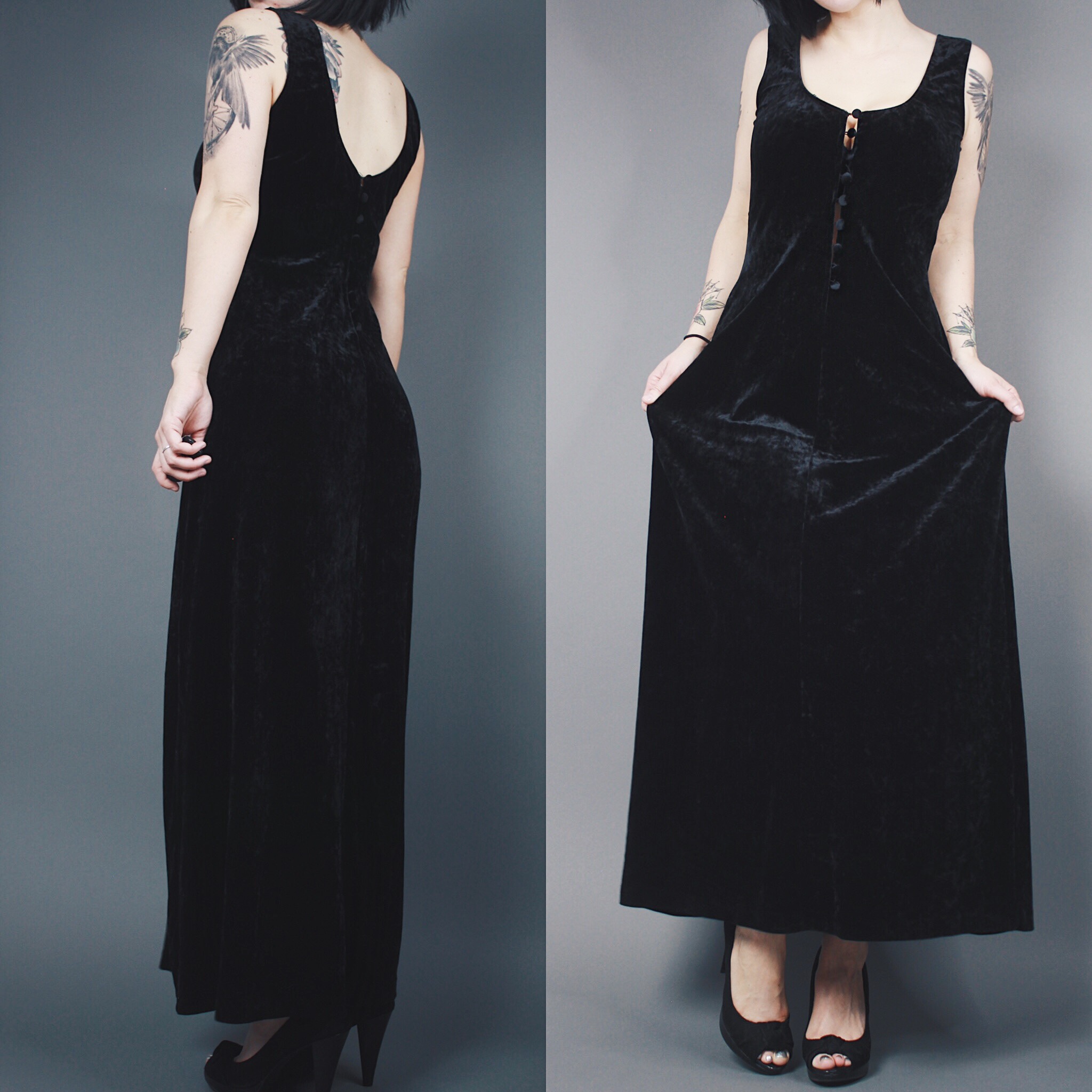 velvet button down dress