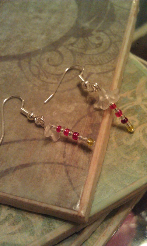 Red Spring Flower Earrings