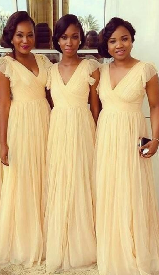 yellow bridesmaid dresses with sleeves