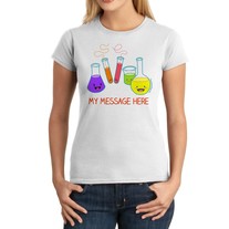 Junior Fit Ladies' T-Shirt - Personalized Kawaii Chemistry Glassware