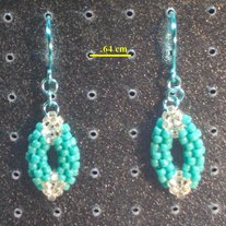 Silver and Turquoise Oval Earrings