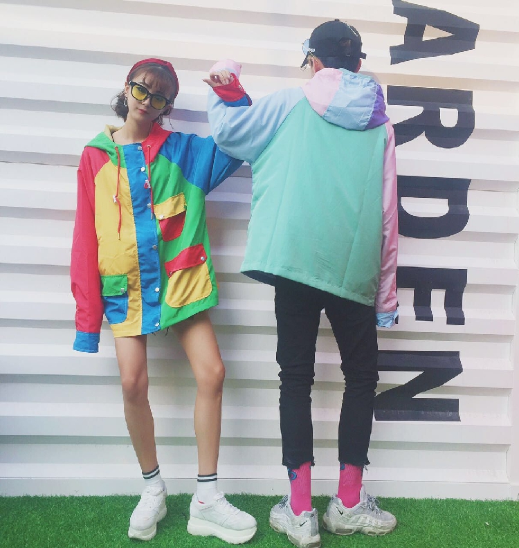 HARAJUKU PASTEL COLOR BLOCK POCKETS BASEBALL JACKET on Storenvy