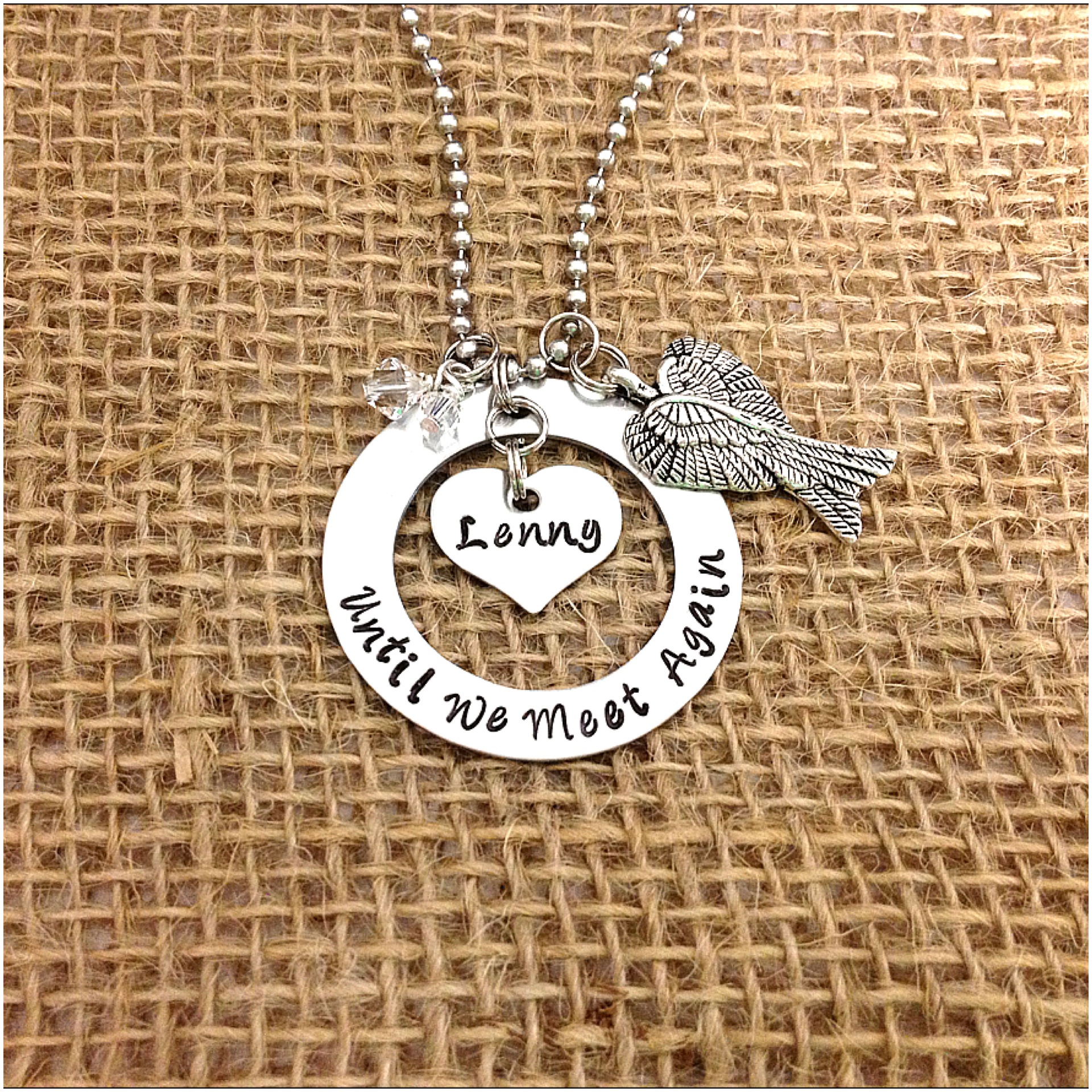 Until We Meet Again Double Angel Wing Charm Heaven