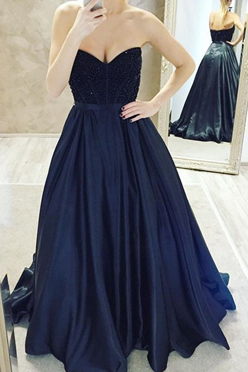Dark Navy Prom Dresses 2018