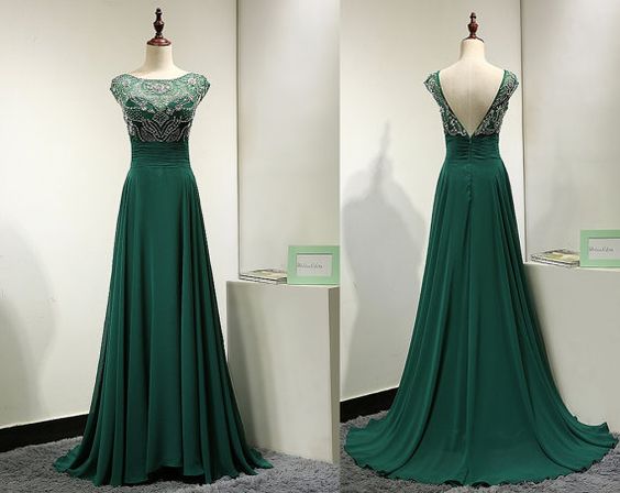 Emerald Green Evening Gowns