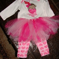 MY FIRST VALENTINES DAY 3 pcs Outfit with Tutu Skirt Top and Leggings