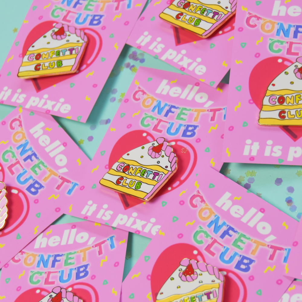Confetti Club Cake Pin · Pixie Pins · Online Store Powered by Storenvy