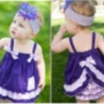 PURPLE Butterfly Dress Swing Top Dress  and Ruffle Bloomer Set