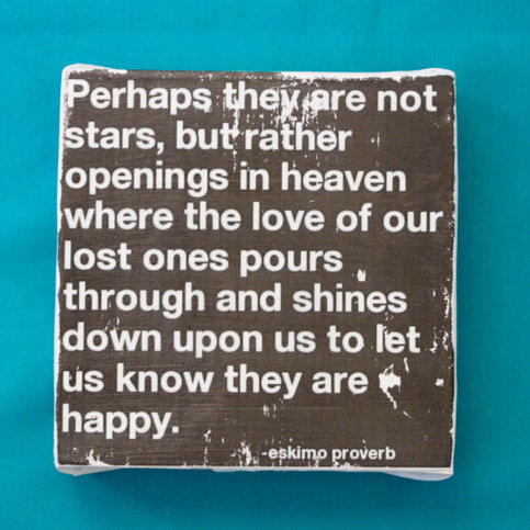 Subway Art Wall Hanging Canvas 6" x 6" - Perhaps they are not stars, but rather openings in heaven