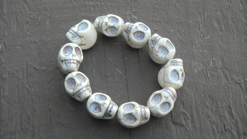 Large White Skull Bracelet