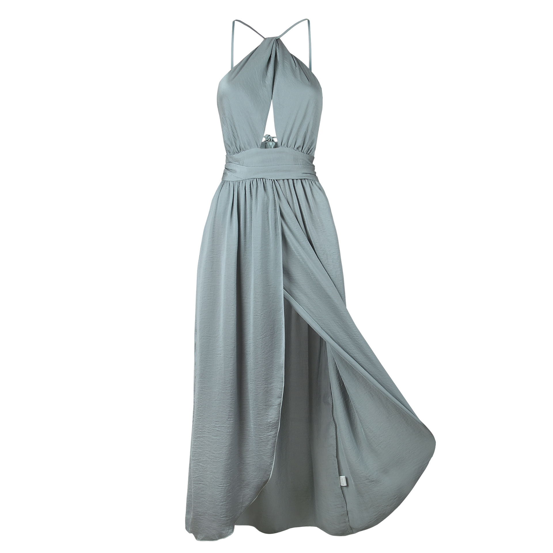 Sexy Halter Cross Halter Side Split Maxi Dress 0750 on Storenvy