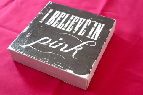 Subway Art Wall Hanging Canvas - I believe in Pink, Audrey Hepburn inspired