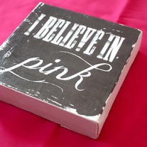 Subway Art Wall Hanging Canvas - I believe in Pink, Audrey Hepburn inspired