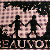Beauvoir School Seal Ornament Canvas on 18 Mesh