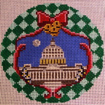 U.S. Capitol Ornament Canvas on 18 Mesh