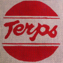 University of Maryland Terps Ornament Canvas on 18 Mesh