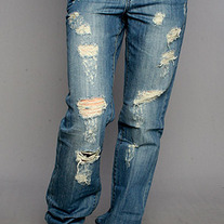 Destroyed Boyfriend Jeans in Shredded Wheat by Blank