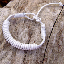 White Leather Adjustable Cuff Bracelet