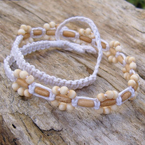 Hemp and Bone Bead Macrame Choker