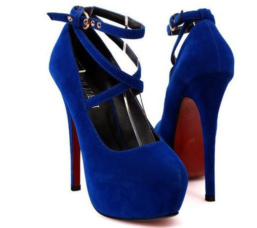 red and blue pumps