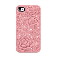 New 3D Relief Bloom Hard Case Cover For iPhone 4, 3 colors