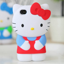 CUTE 3D HELLO KITTY SILICON IPHONE CASE, 5 COLORS
