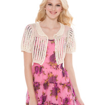 Betsey Johnson Vintage Crochet Knits Cropped Cardigan