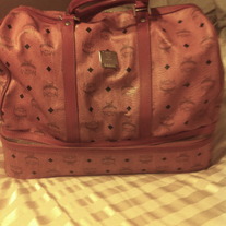 MCM Original Hand Carry on Duffle Bag w zip lower compartment for shoes etc