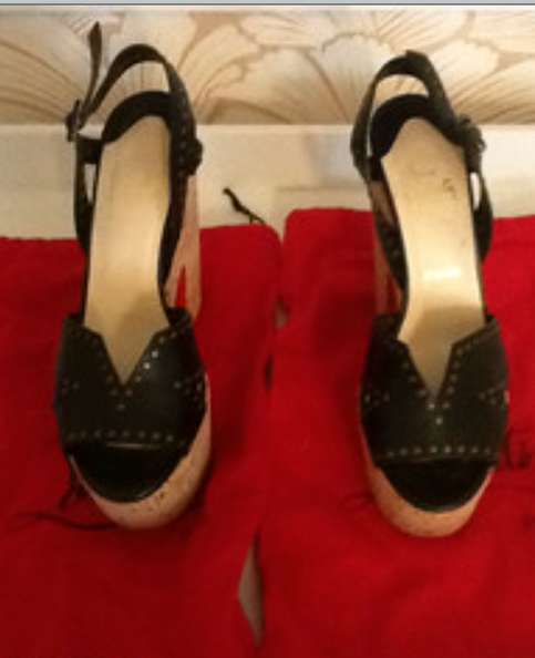 Christian Louboutin Cork Heel Sandals SZ 10