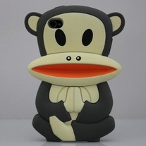 New Black Big Mouth Monkey Hard iPhone 4/4S Case (sitting) (#552)