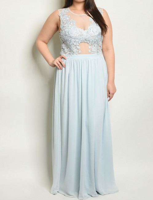 pastel blue plus size dress