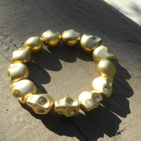 SALE Metallic Gold Skull Bracelet