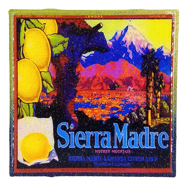* Stella Divina * Sierra Madre Vintage Citrus Crate Coaster