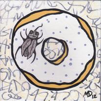 Vanilla Frosted with Sprinkles Donut - original art painting
