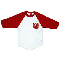 Tropical Pocket Baseball Tshirt WHITE/RED 