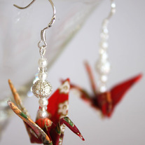 Origami Earrings - Red 