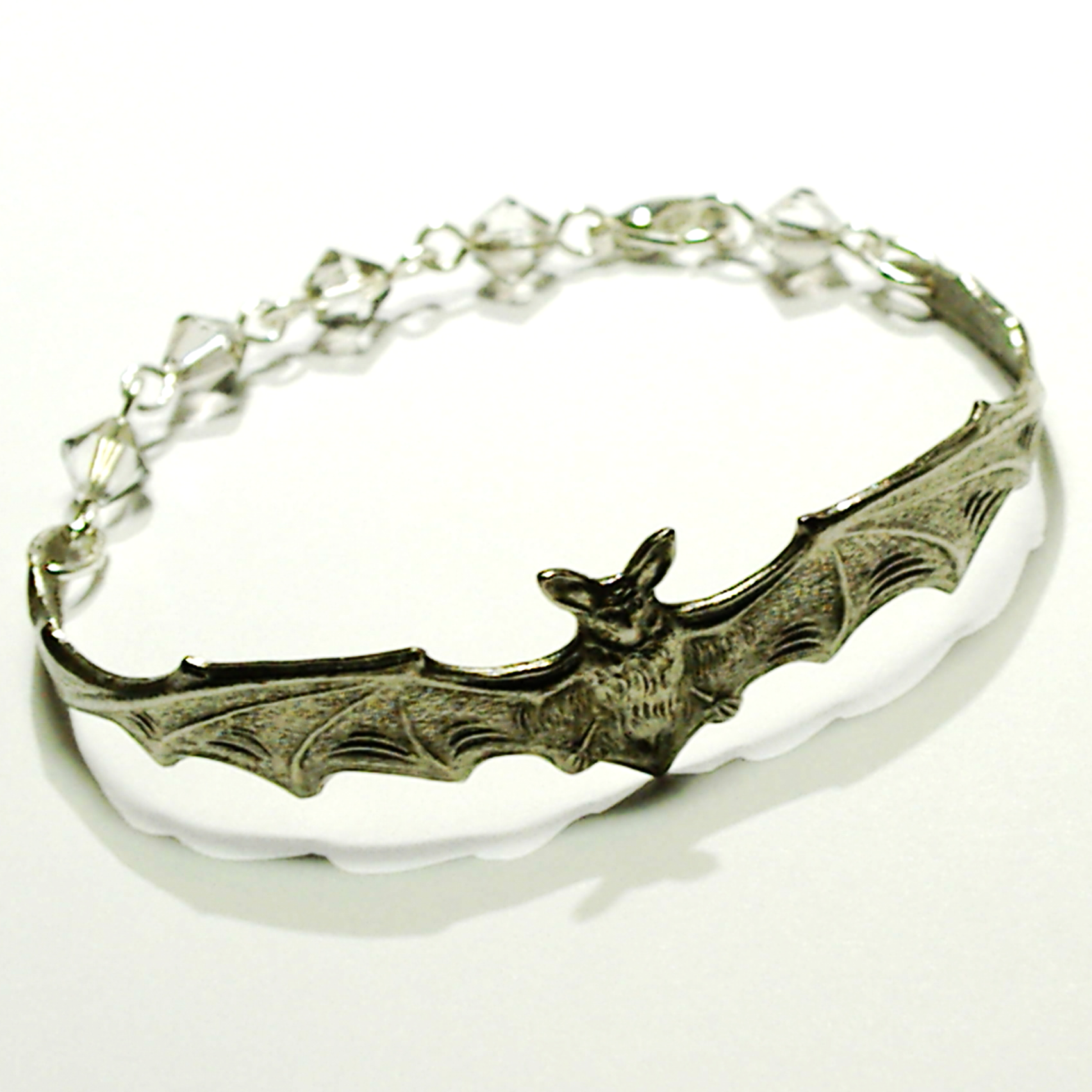 Gothic Silver Bat Bracelet on Storenvy