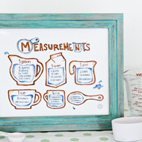 Chef Julie Yoon - Cooking Measurements & Equivalents Illustration, Kitchen Art, 8x10" Print