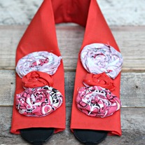 Neon Orange Rosettes Camera Strap Cover