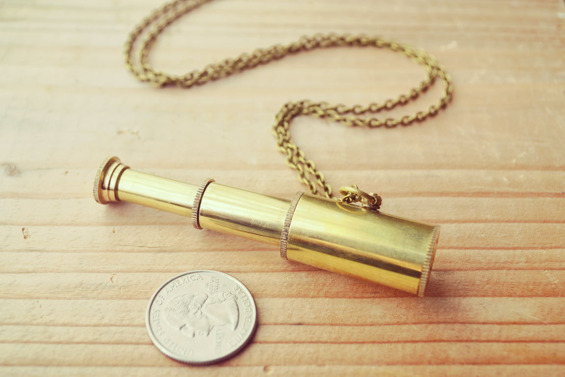 Searching for Stars Golden Telescope Necklace on Storenvy