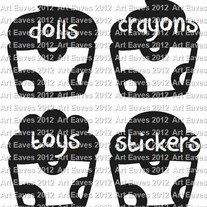 Chalkboard Vinyl Labels Cupcake Design Choose from 4 sizes