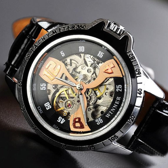 Mens Watches Vintage Watches Handmade Leather Band Watches Automatic