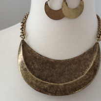Brass Moon Necklace Set